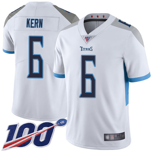 Tennessee Titans Limited White Men Brett Kern Road Jersey NFL Football 6 100th Season Vapor Untouchable
